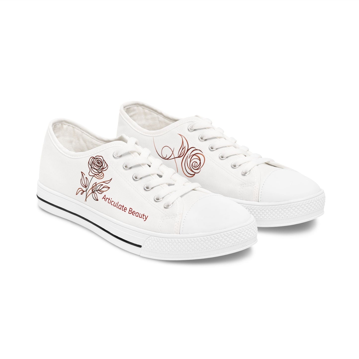 Articulate Beauty “Rose from Shelle” Signature Low-Top | Women’s Canvas Sneaker – Empowered Comfort, Everyday Style