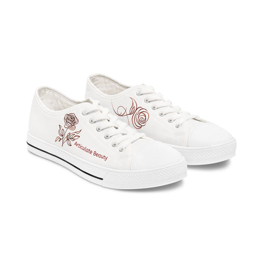Articulate Beauty “Rose from Shelle” Signature Low-Top | Women’s Canvas Sneaker – Empowered Comfort, Everyday Style