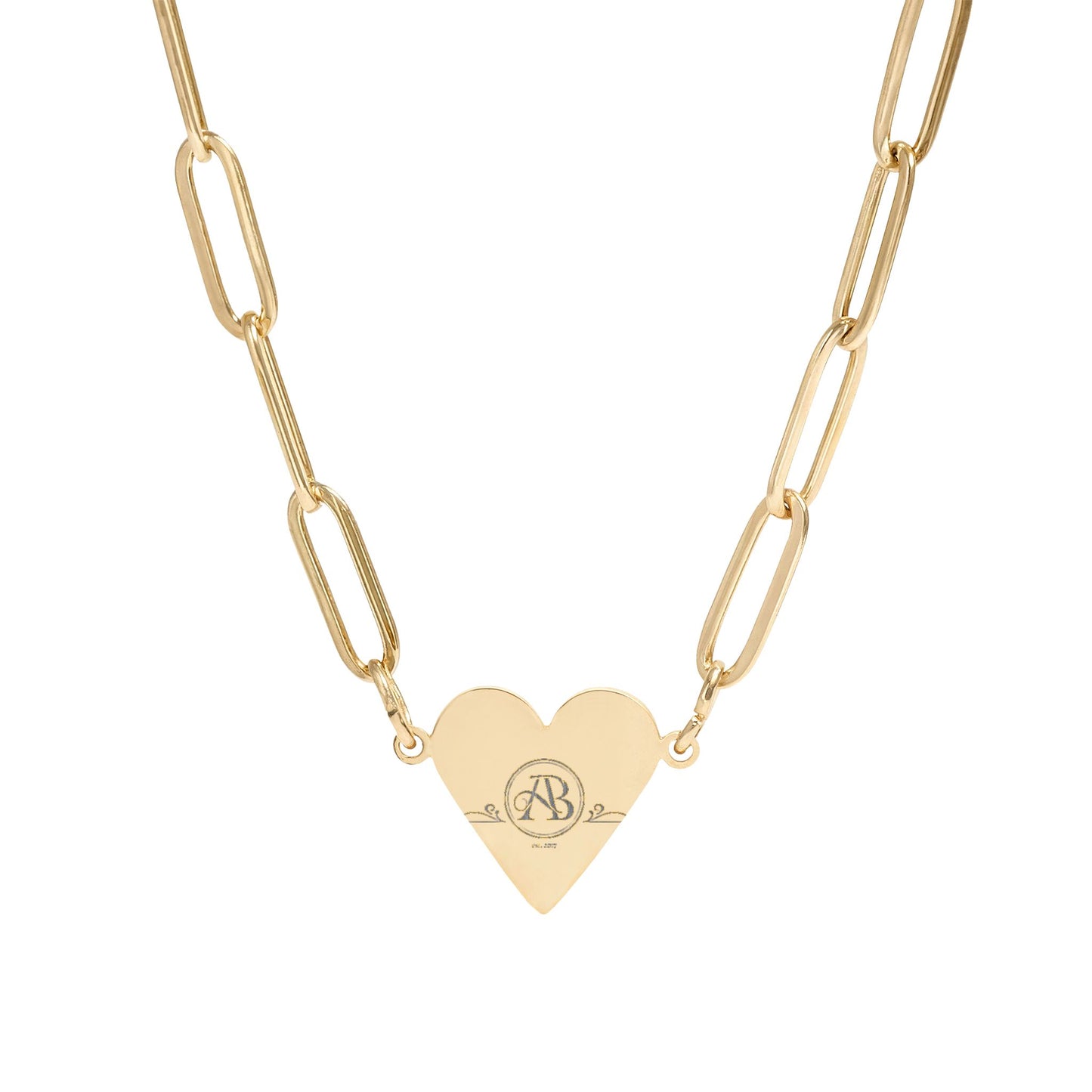 Articulate Beauty Heart Paperclip Necklace – Engraved