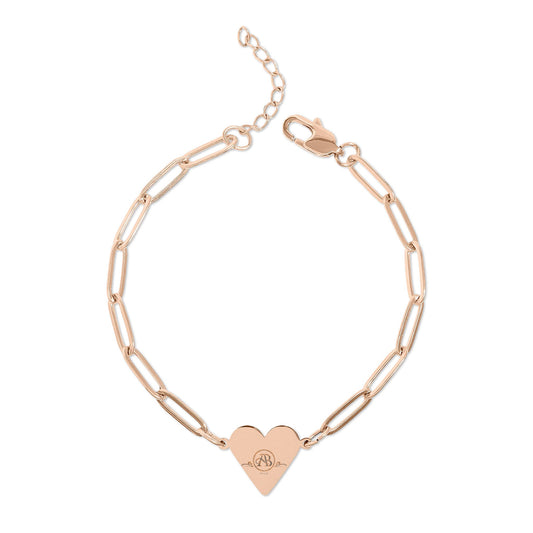 Articulate Beauty Heart Paperclip Bracelet (Engraved)