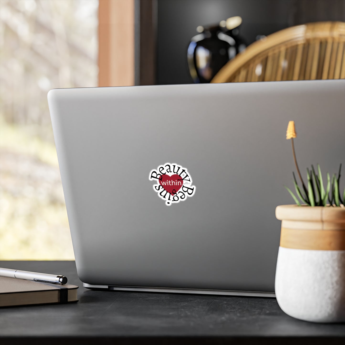 Beauty Begins Within Heart Sticker | Articulate Beauty
