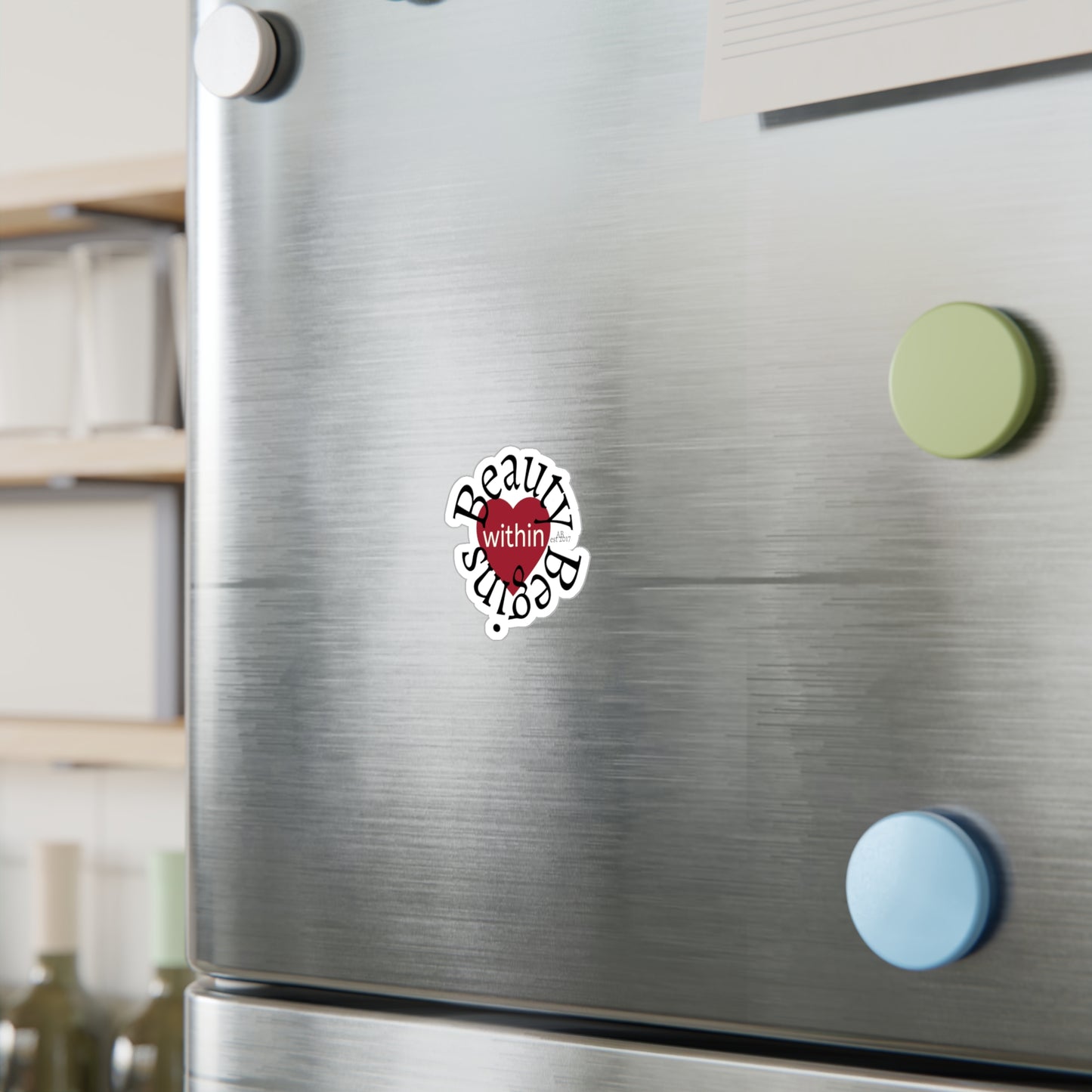 Beauty Begins Within Heart Sticker | Articulate Beauty