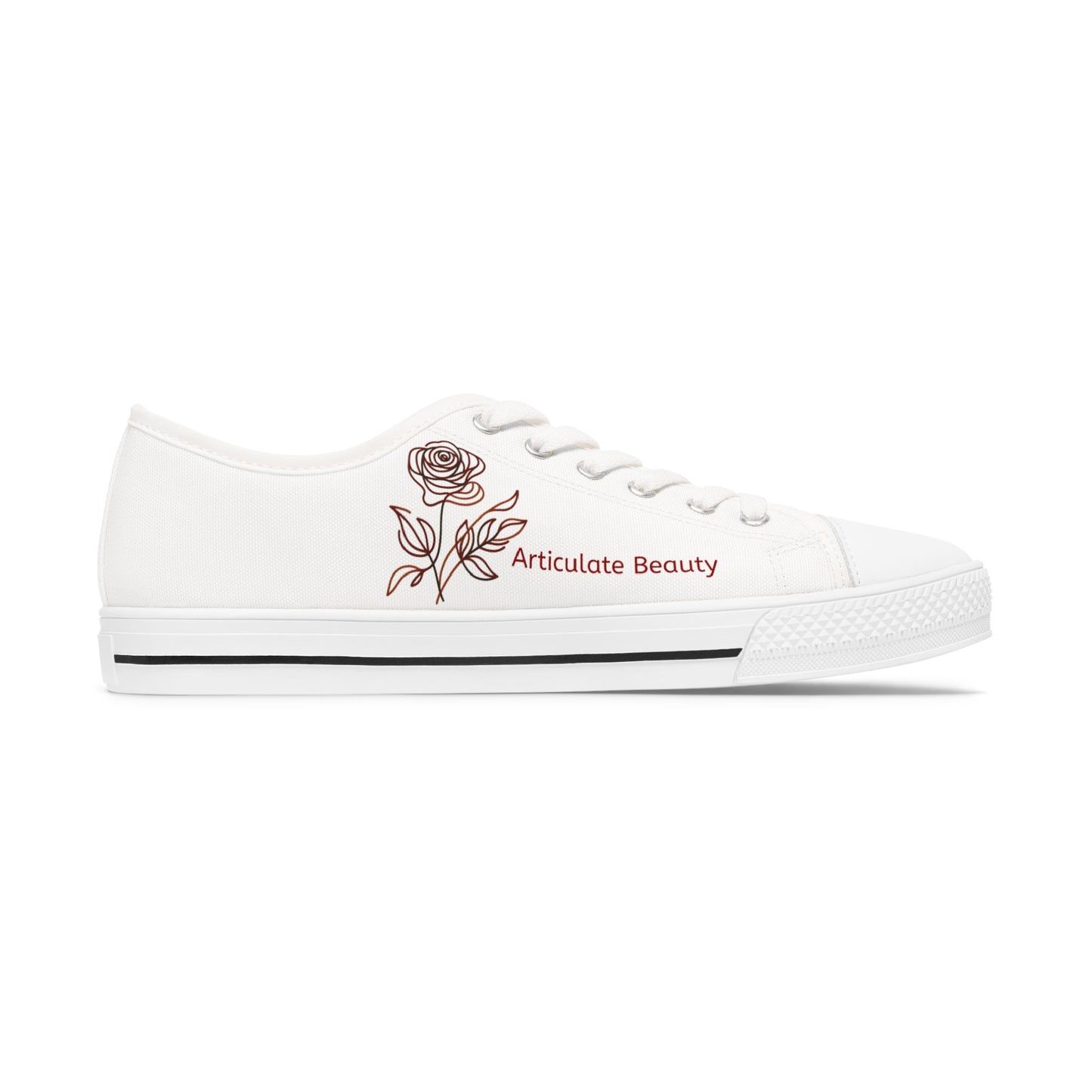 Articulate Beauty “Rose from Shelle” Signature Low-Top | Women’s Canvas Sneaker – Empowered Comfort, Everyday Style