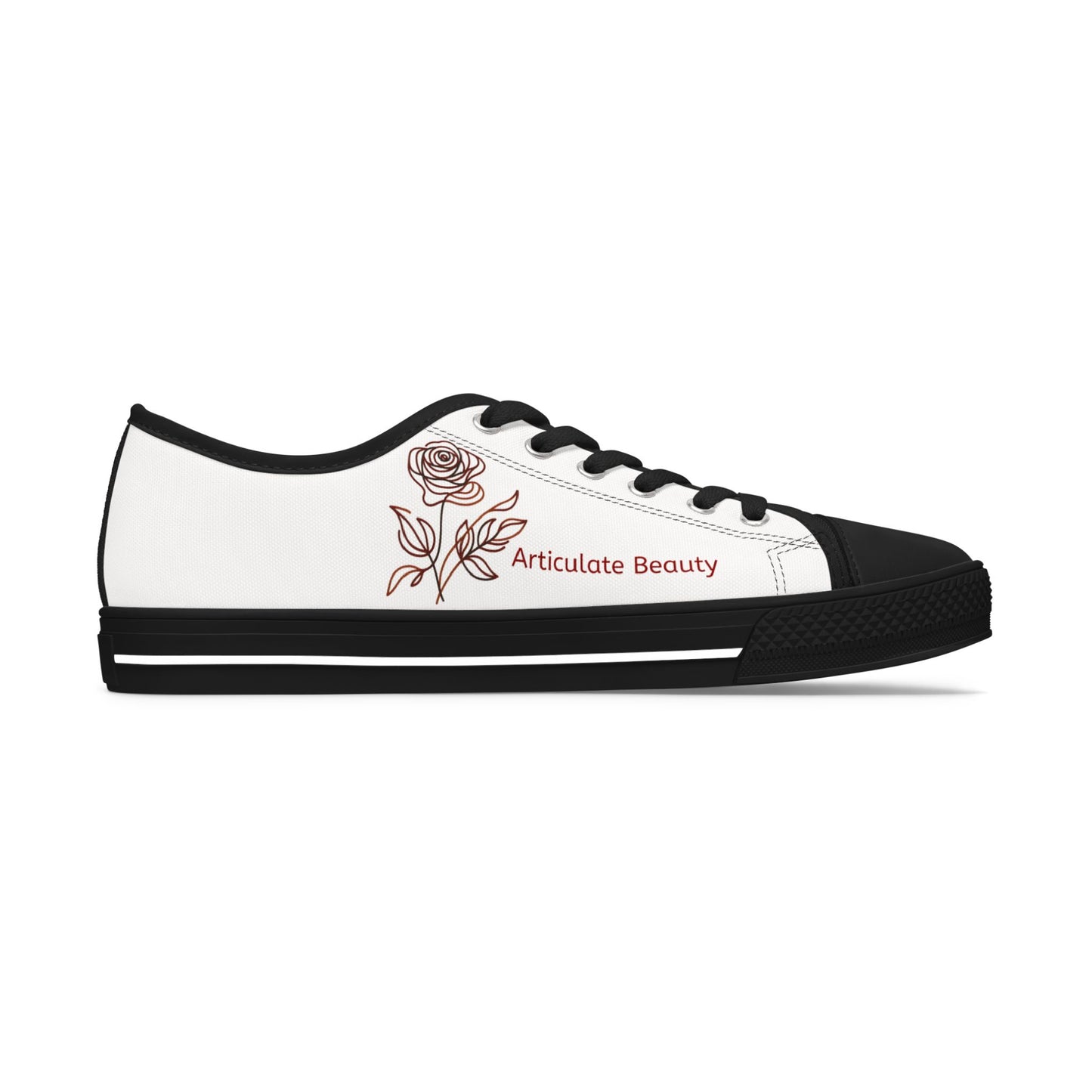 Articulate Beauty “Rose from Shelle” Signature Low-Top | Women’s Canvas Sneaker – Empowered Comfort, Everyday Style
