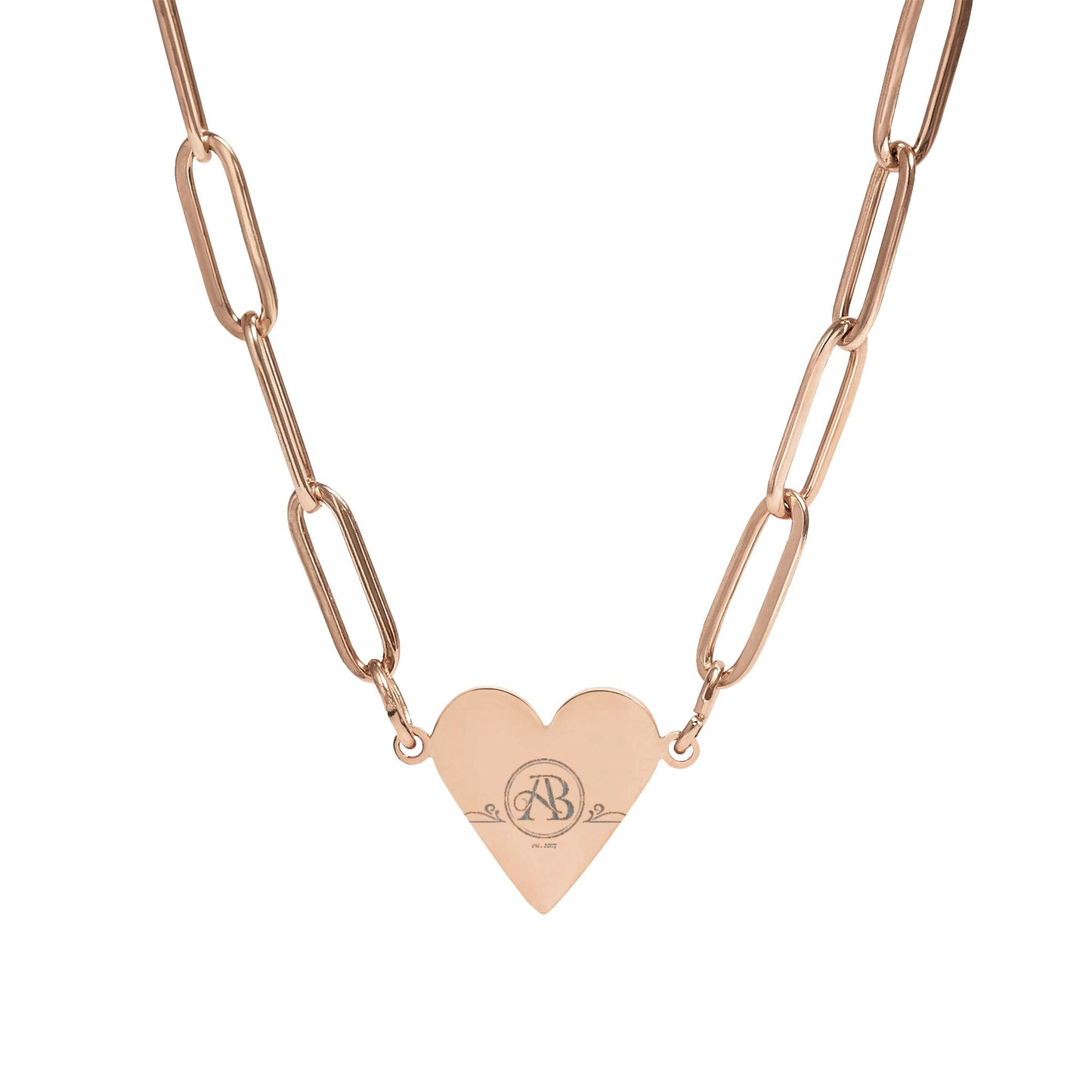 Articulate Beauty Heart Paperclip Necklace – Engraved