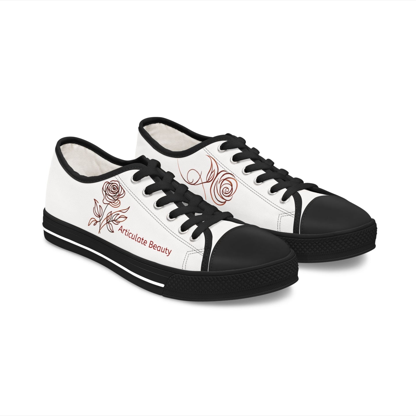 Articulate Beauty “Rose from Shelle” Signature Low-Top | Women’s Canvas Sneaker – Empowered Comfort, Everyday Style